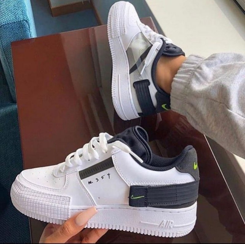 Air Force 1 Low Drop Tyyppi Valkoinen Musta Volt