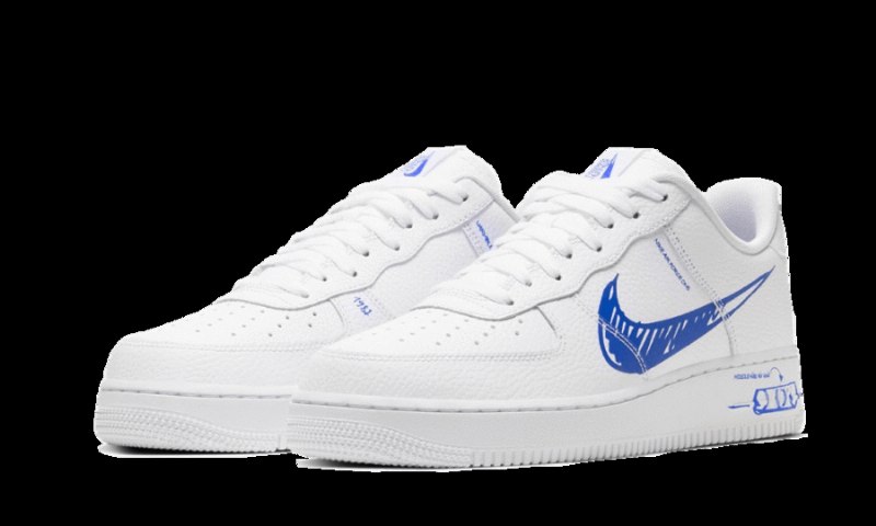 Air Force 1 Low Sketch Blue Swoosh