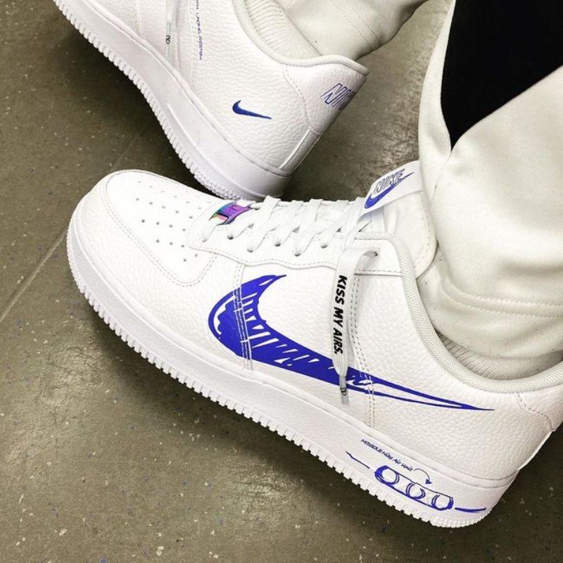 Air Force 1 Low Sketch Blue Swoosh