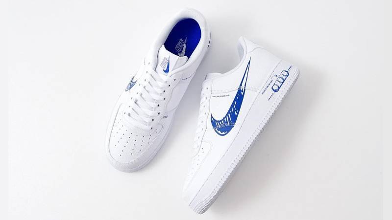 Air Force 1 Low Sketch Blue Swoosh