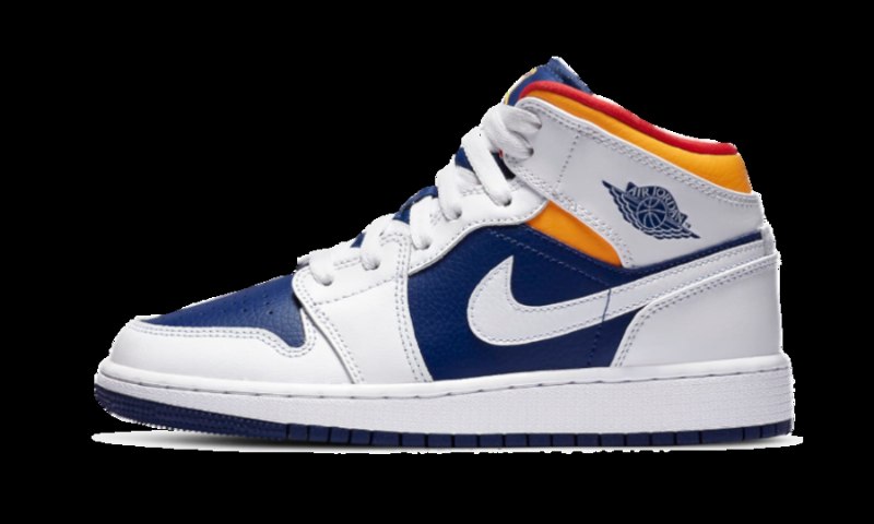 Air Jordan 1 Keskivalkoinen Laser Oranssi Syvää Kuningasininen