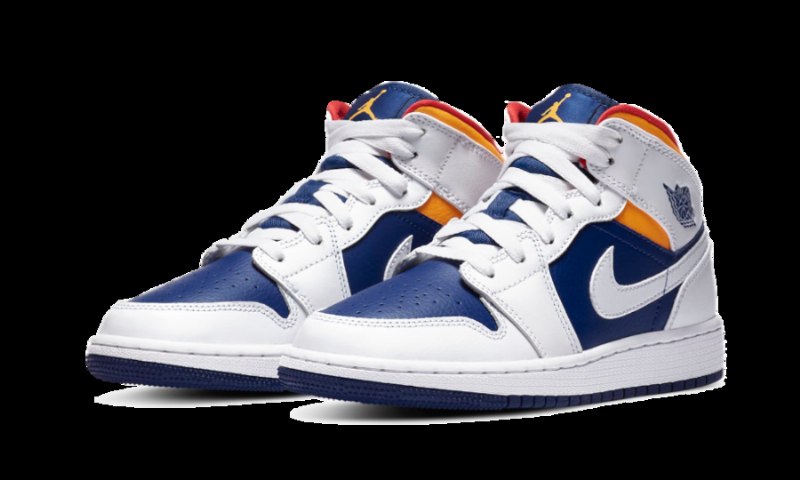 Air Jordan 1 Keskivalkoinen Laser Oranssi Syvää Kuningasininen