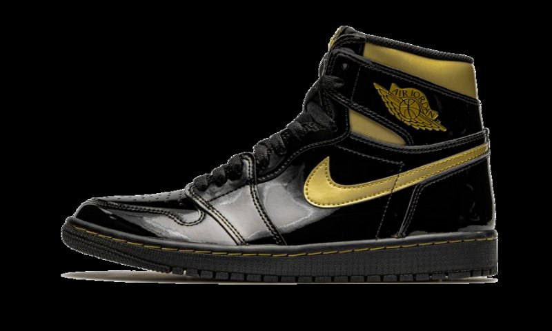 Air Jordan 1 Korkea Musta Metallikulla