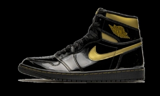 Air Jordan 1 Korkea Musta Metallikulla