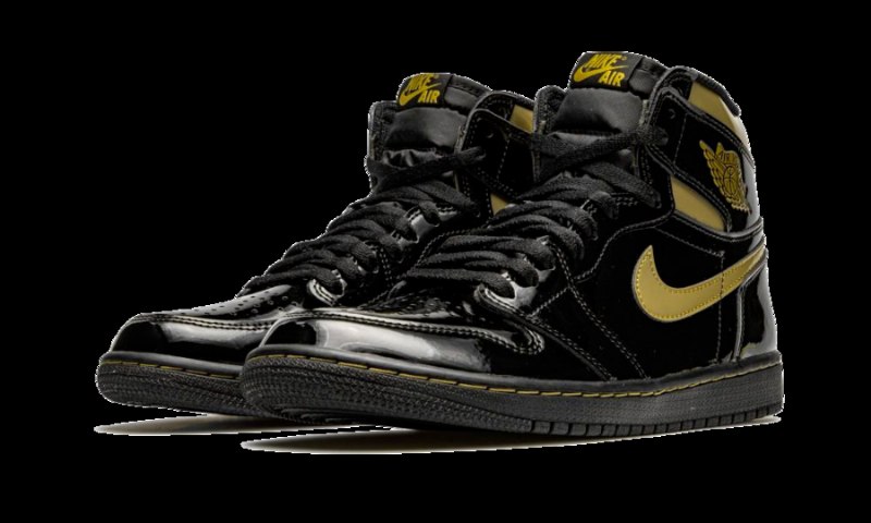 Air Jordan 1 Korkea Musta Metallikulla