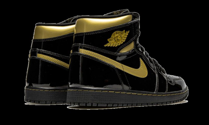 Air Jordan 1 Korkea Musta Metallikulla