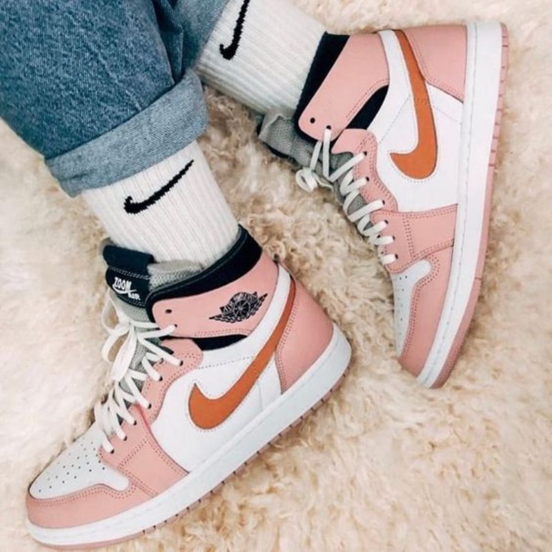Air Jordan 1 Korkea Zoom Air cmft Pink Glaze