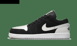 Air Jordan 1 Low Black White Diamond