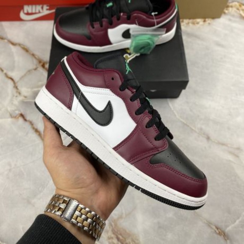 Air Jordan 1 Low Se Tumma Puurikari Musta Roma Vihreä