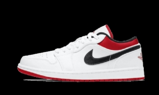 Air Jordan 1 Low White University Punainen Musta