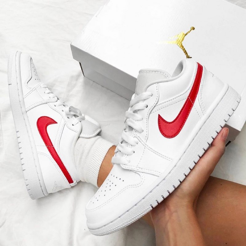 Air Jordan 1 Low White University Red