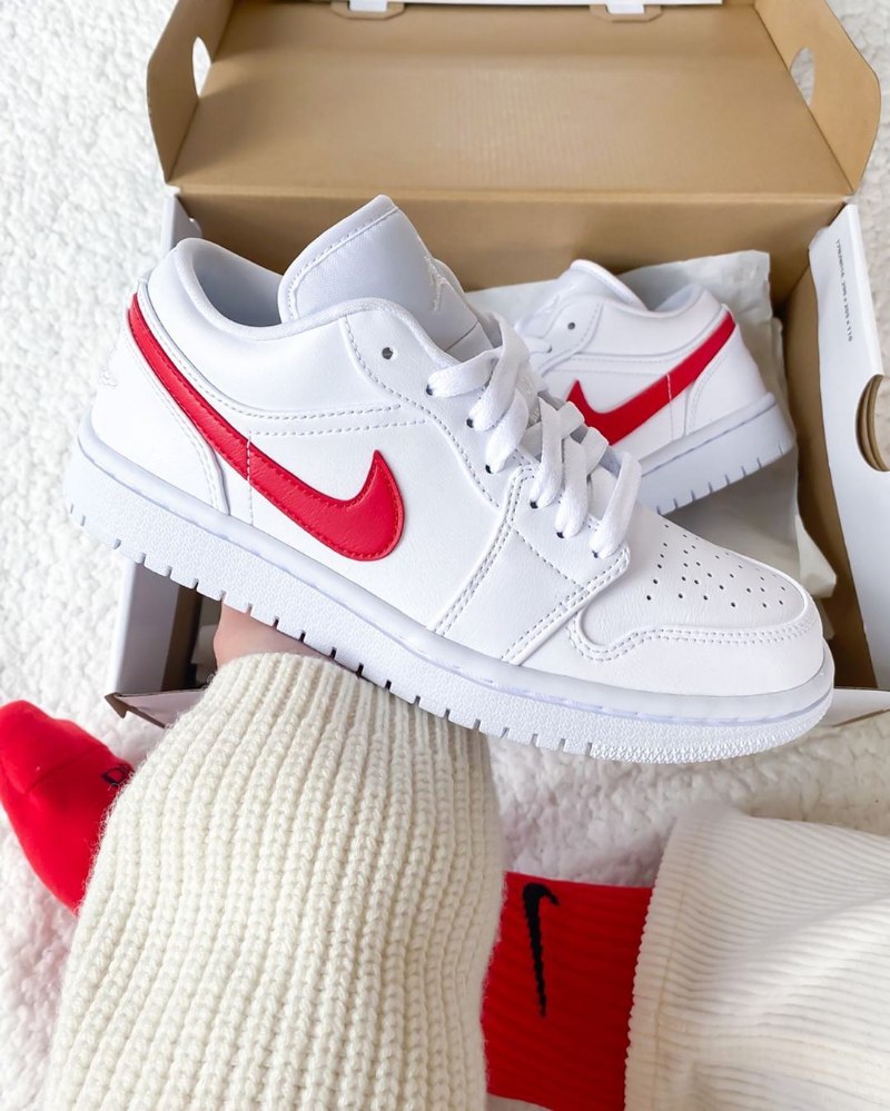 Air Jordan 1 Low White University Red