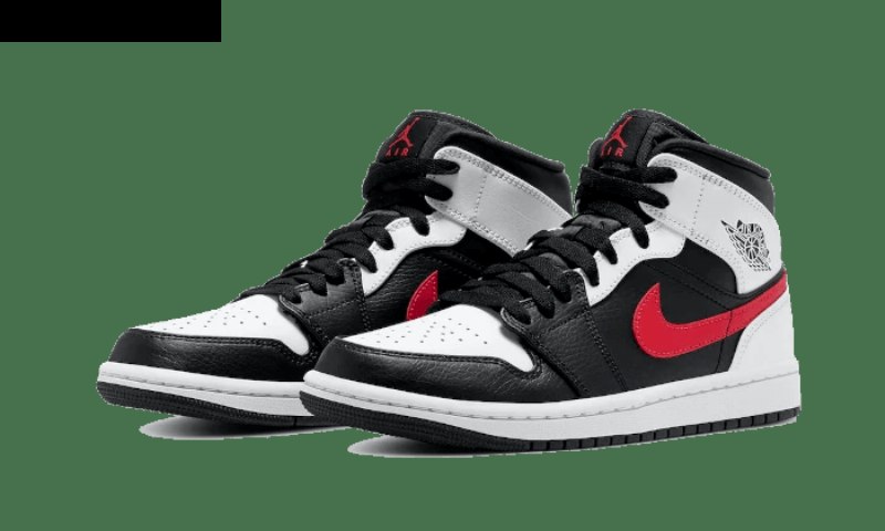 Air Jordan 1 Mid Black Chile Punainen Valkoinen