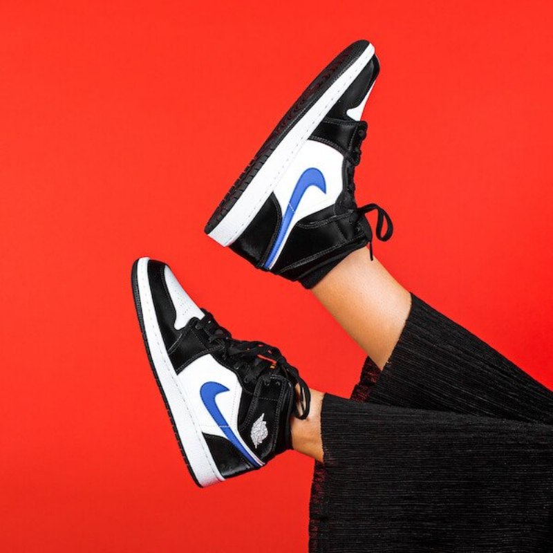 Air Jordan 1 Mid Black Racer Blue White