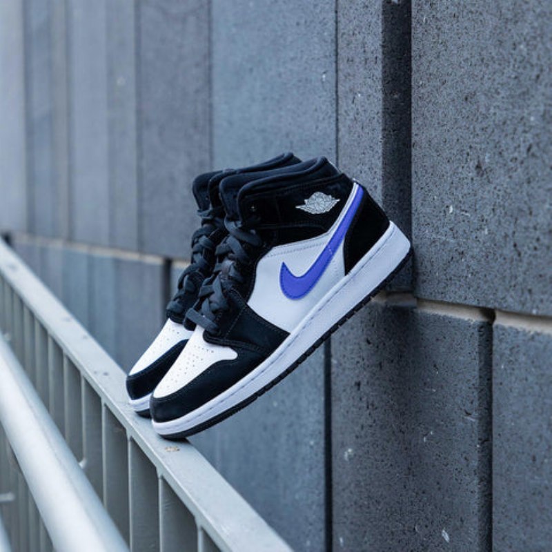 Air Jordan 1 Mid Black Racer Blue White