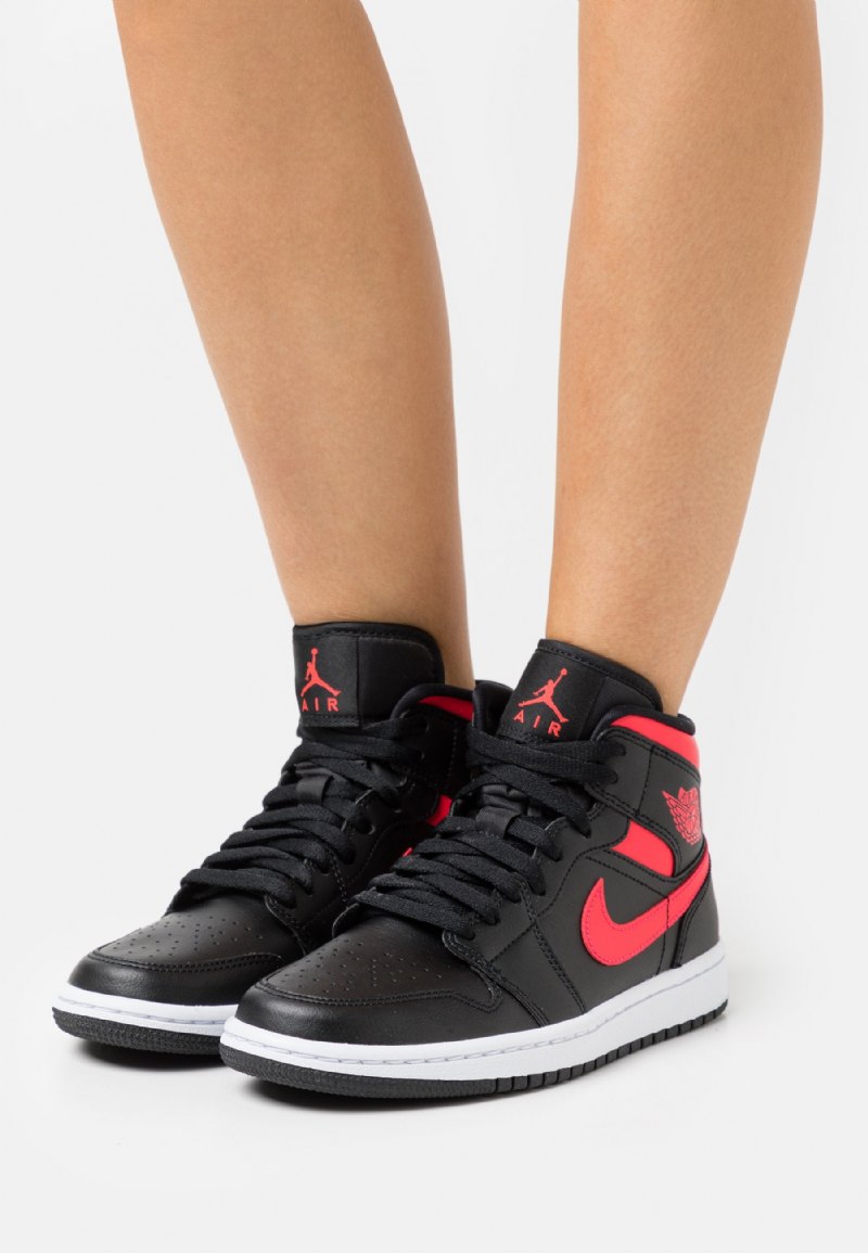 Air Jordan 1 Mid Black Siren Punainen