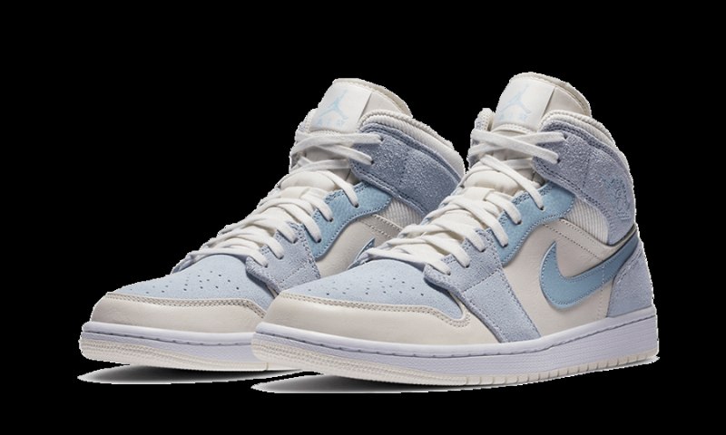 Air Jordan 1 Mid Mixed Tekstiurit Sininen