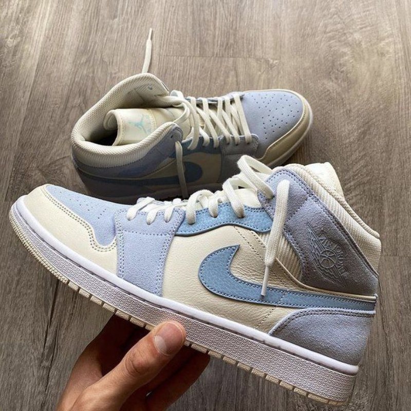 Air Jordan 1 Mid Mixed Tekstiurit Sininen