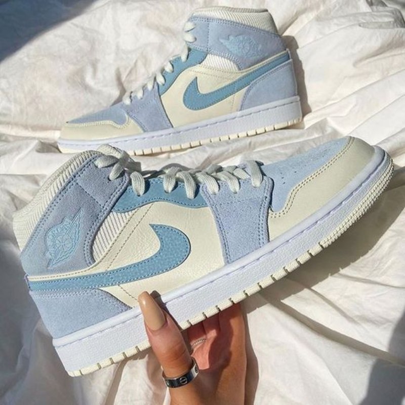 Air Jordan 1 Mid Mixed Tekstiurit Sininen