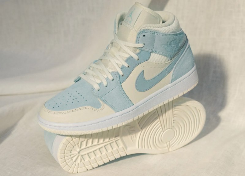 Air Jordan 1 Mid Mixed Tekstiurit Sininen