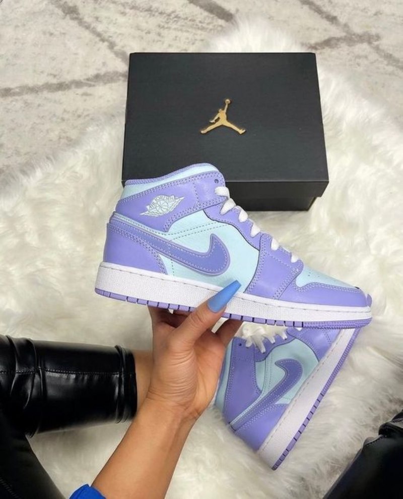 Air Jordan 1 Mid Purple Aqua