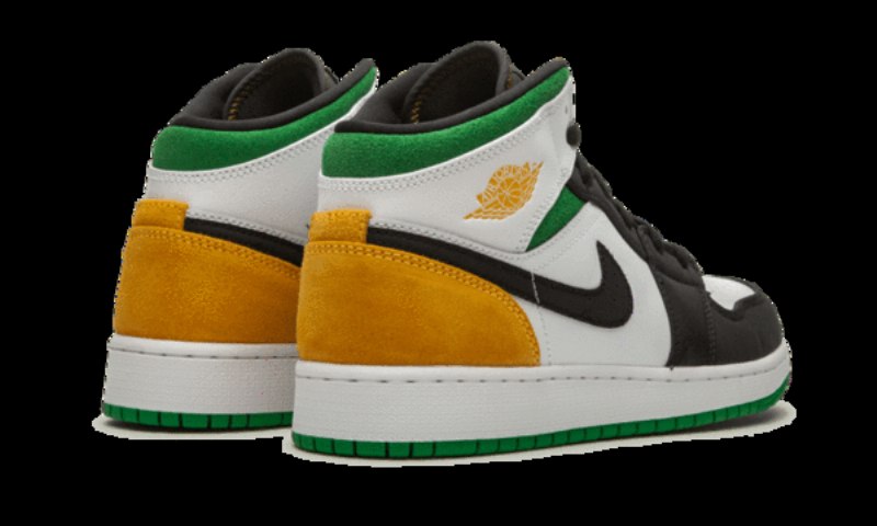 Air Jordan 1 Mid Se Valkoinen Laser Oranssi Lucky Green