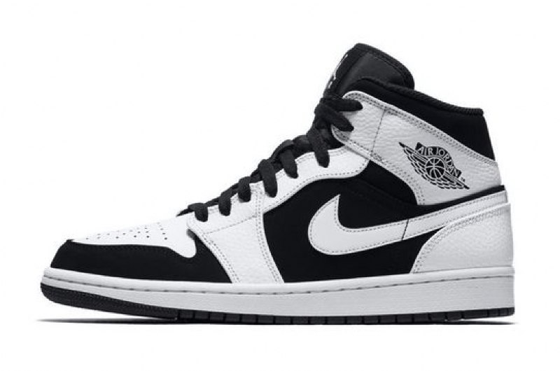 Air Jordan 1 Mid Valkoinen Musta
