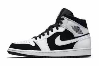 Air Jordan 1 Mid Valkoinen Musta