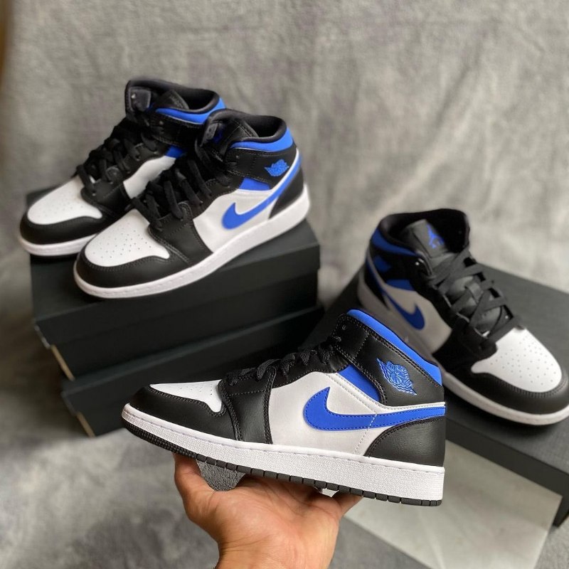 Air Jordan 1 Mid White Black Royal