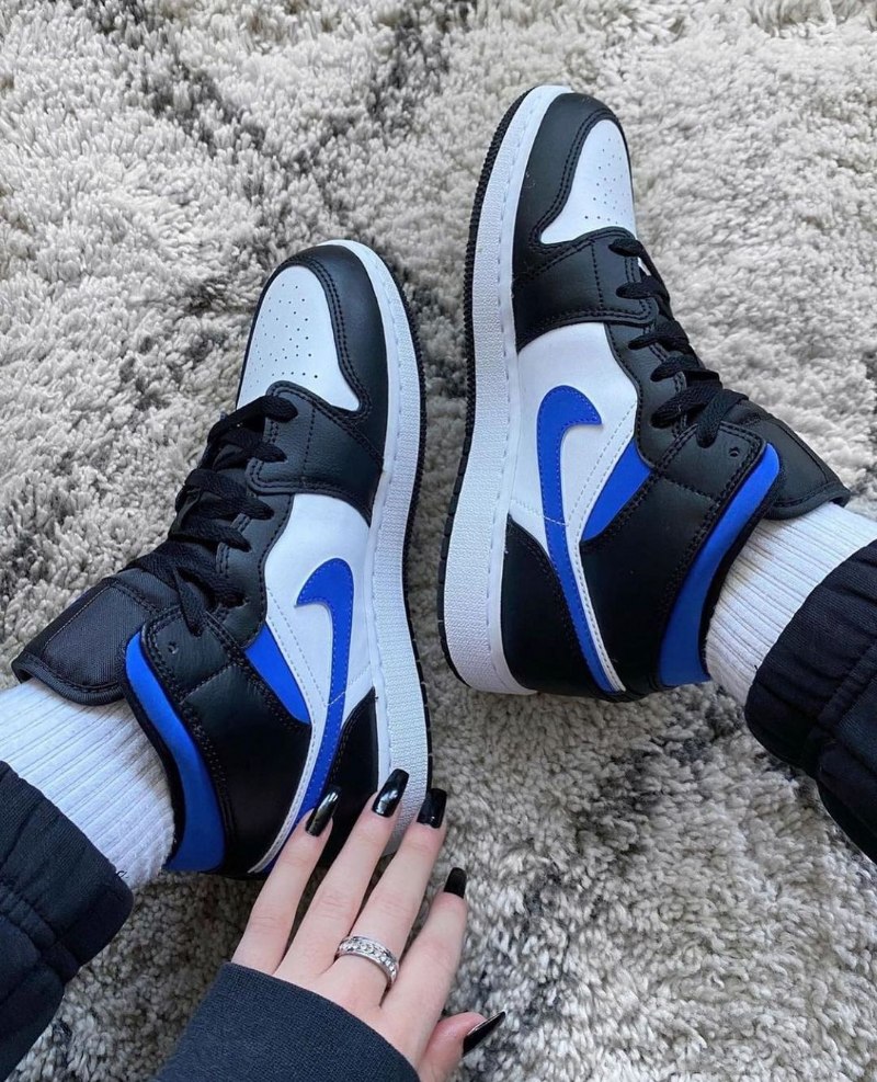 Air Jordan 1 Mid White Black Royal