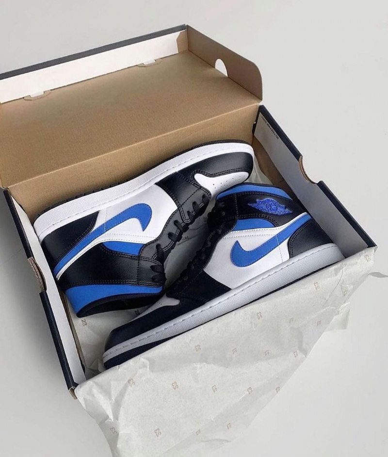 Air Jordan 1 Mid White Black Royal