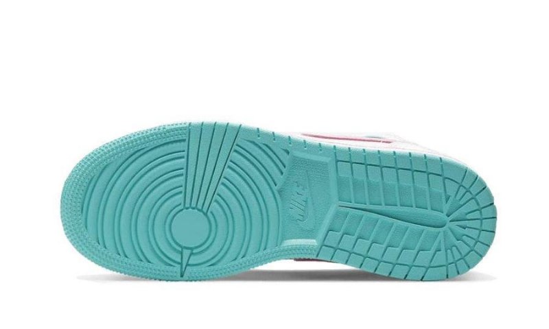 Air Jordan 1 Mid White Pink Green Soar