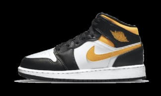 Air Jordan 1 Mid White Siitepyön Musta