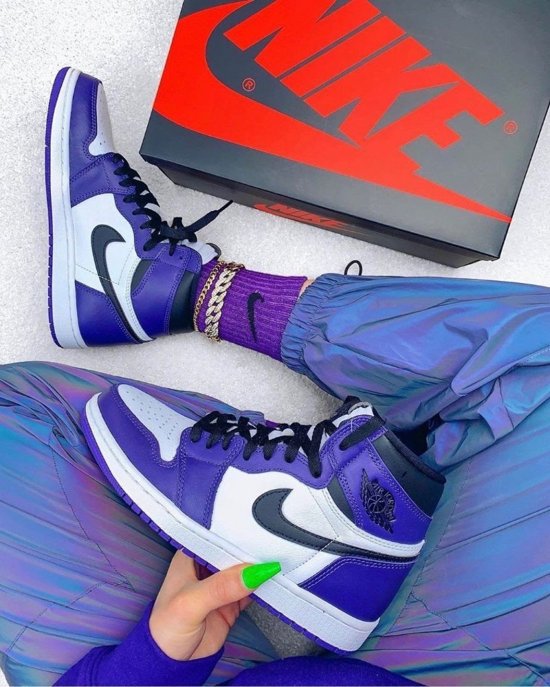 Air Jordan 1 Retro High Og Court Purple Valkoinen