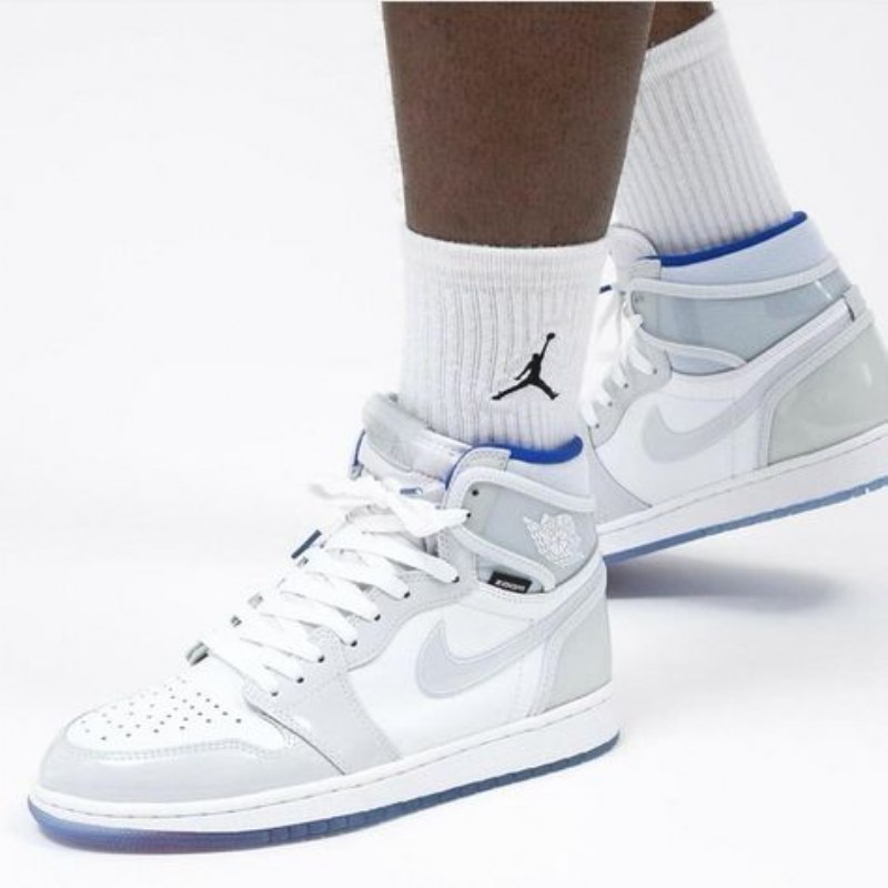 Air Jordan 1 Retro High Zoom Valkoinen Racer Sininen