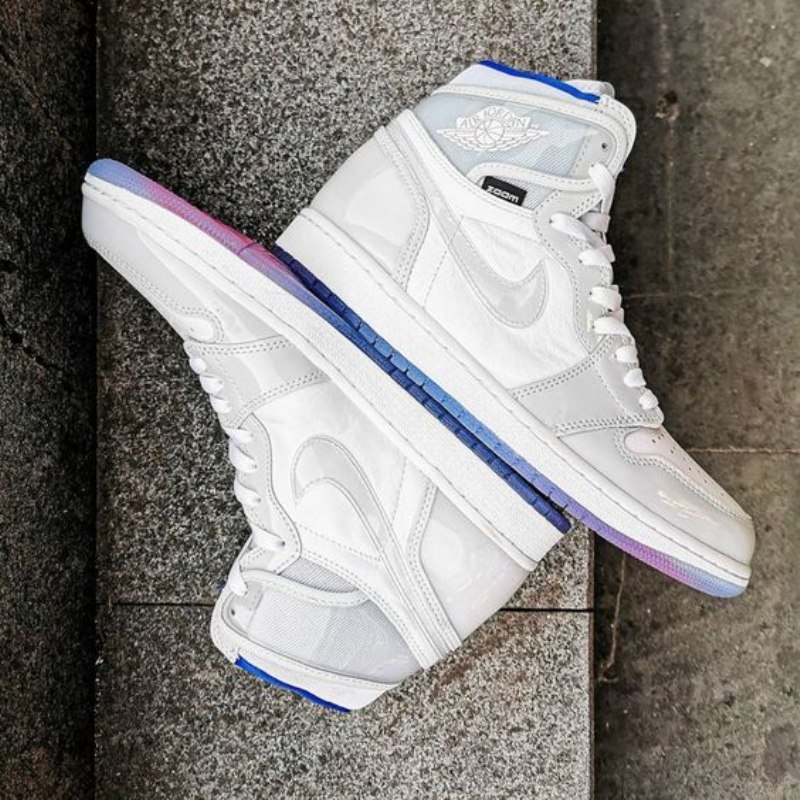 Air Jordan 1 Retro High Zoom Valkoinen Racer Sininen