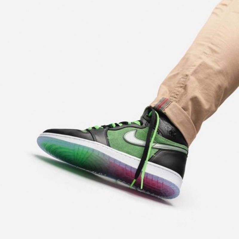 Air Jordan 1 Retro Korkea Zoom Musta Vihreä
