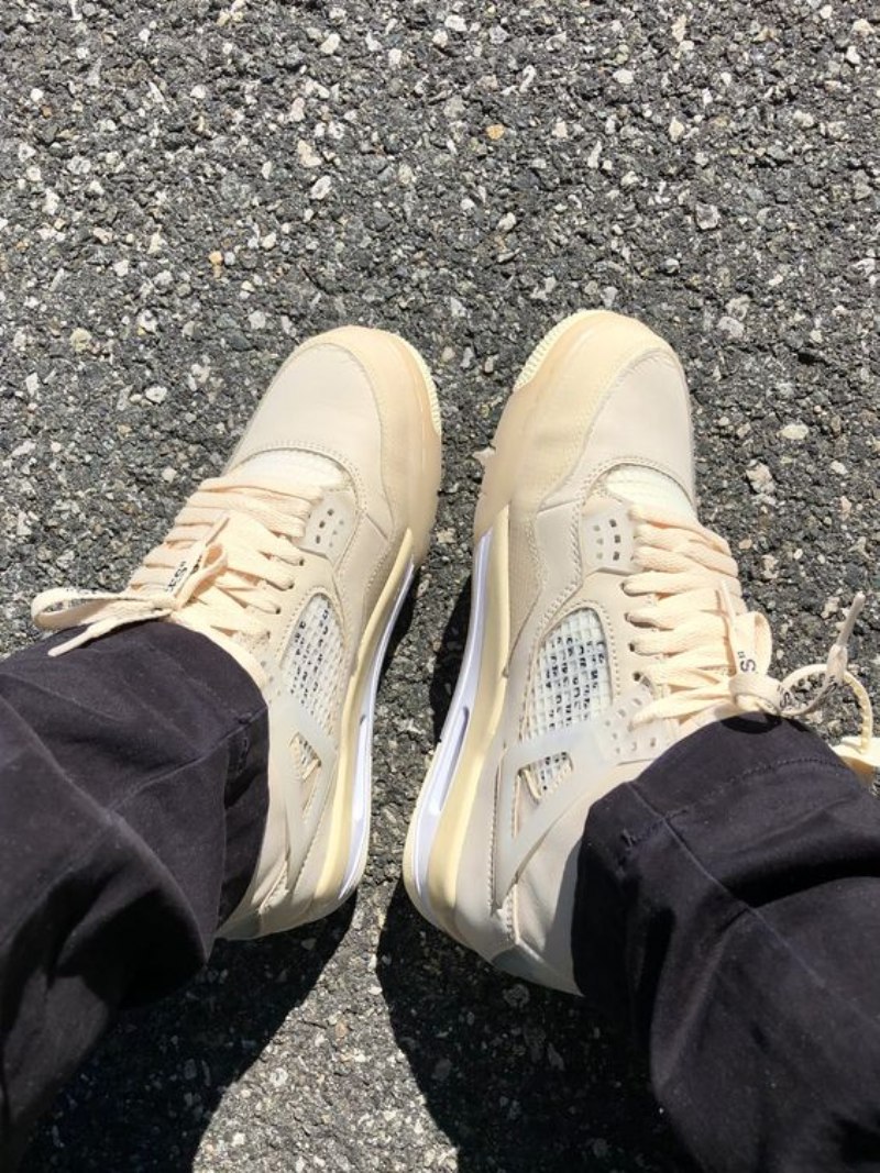 Air Jordan 4 Retro On-valkoinen Purje