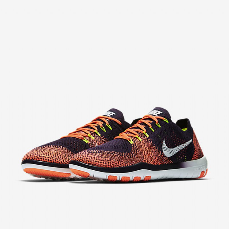 Harjoituskengät Nike Free Focus Flyknit 2 Naiset Iso Purppura Kirkas Mango Volt White