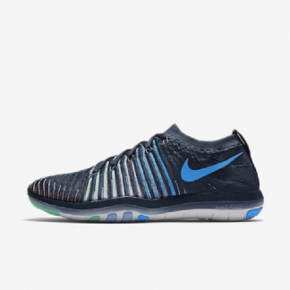 Harjoituskengät Nike Free Transform Flyknit Naisten Blue Squadron Green Decals Summit White Sininen Kiiltävä