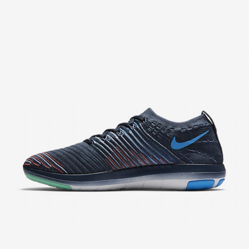 Harjoituskengät Nike Free Transform Flyknit Naisten Blue Squadron Green Decals Summit White Sininen Kiiltävä