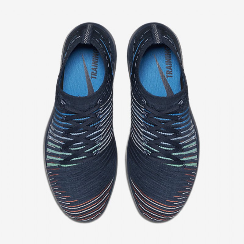 Harjoituskengät Nike Free Transform Flyknit Naisten Blue Squadron Green Decals Summit White Sininen Kiiltävä