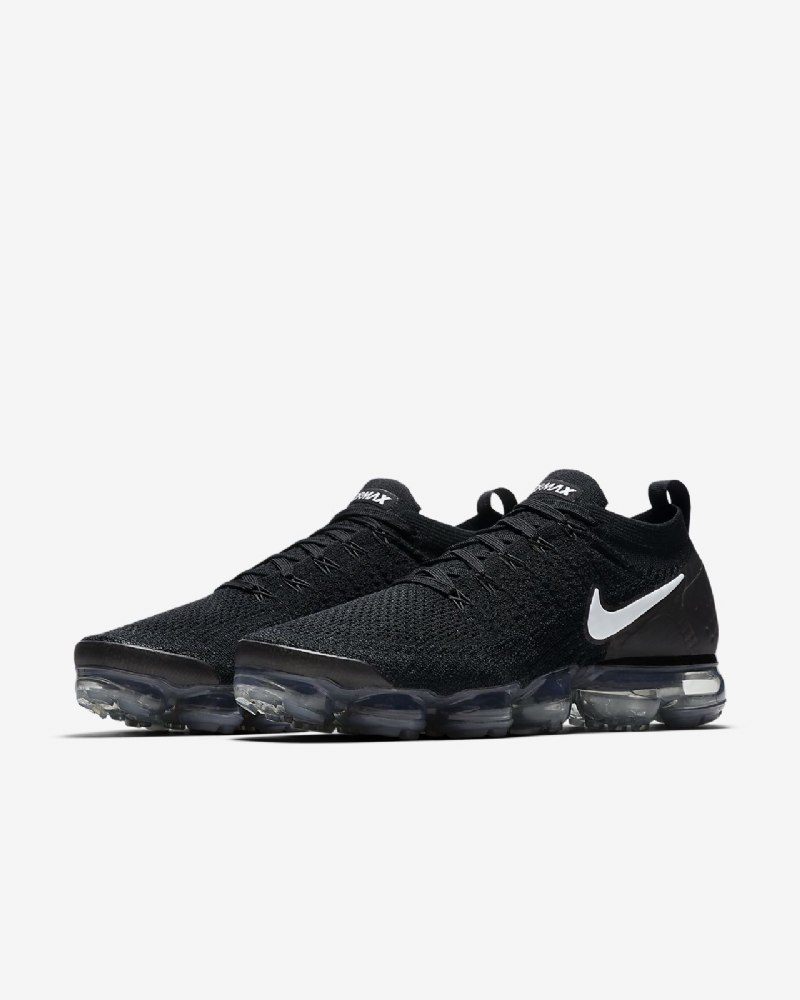 Juokseva Nike Air Vapormax Flyknit 2 Miesten Musta Tummanharmaa Metallinen Hopea Valkoinen