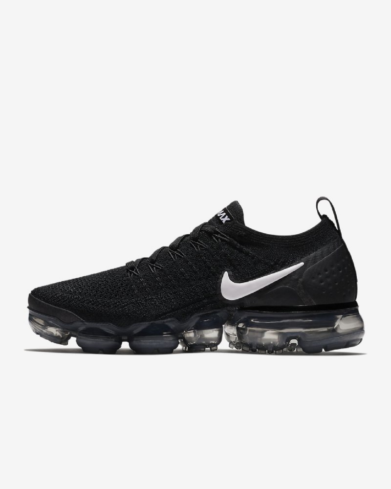 Juokseva Nike Air Vapormax Flyknit 2 Naisten Musta Tummanharmaa Metallinen Hopea Valkoinen