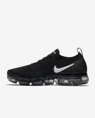 Juokseva Nike Air Vapormax Flyknit 2 Naisten Musta Tummanharmaa Metallinen Hopea Valkoinen