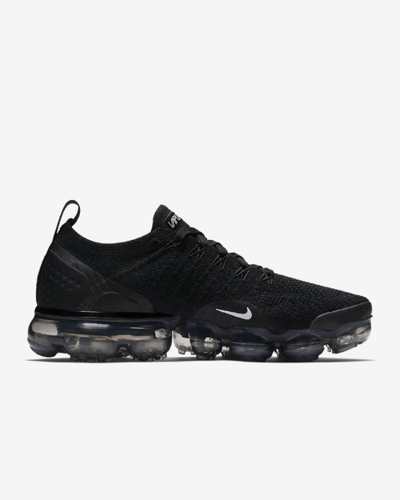 Juokseva Nike Air Vapormax Flyknit 2 Naisten Musta Tummanharmaa Metallinen Hopea Valkoinen