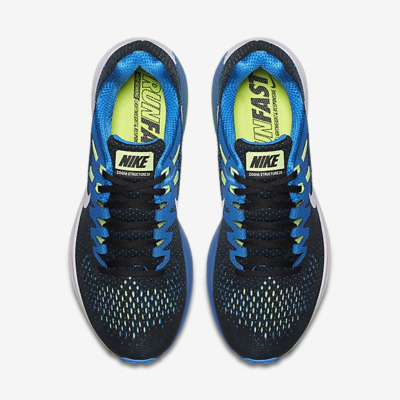 Juokseva Nike Air Zoom Structure 20 Miesten Musta Sininen Valokuva Vihreä Phantom White