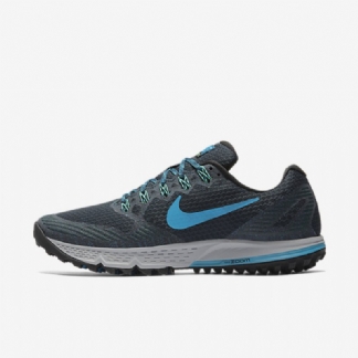 Juokseva Nike Air Zoom Wildhorse 3 Miesten Laivastonsininen Sininen Legion Electric Green Blue Lagoon