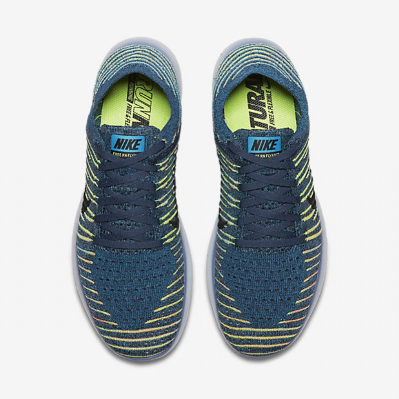 Juokseva Nike Free Miesten Rn Flyknit Blue Squadron Vihreä Aave Lagoon Black
