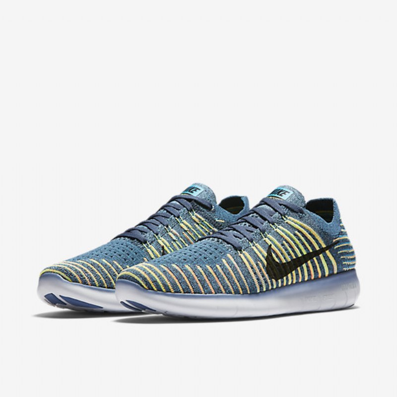 Juokseva Nike Free Miesten Rn Flyknit Blue Squadron Vihreä Aave Lagoon Black